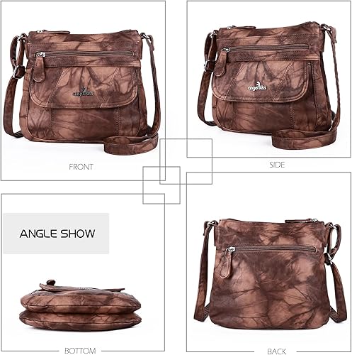 Vista 3 de Angel Kiss Bolsos cruzados para mujer, de piel sintética, con correa ajustable