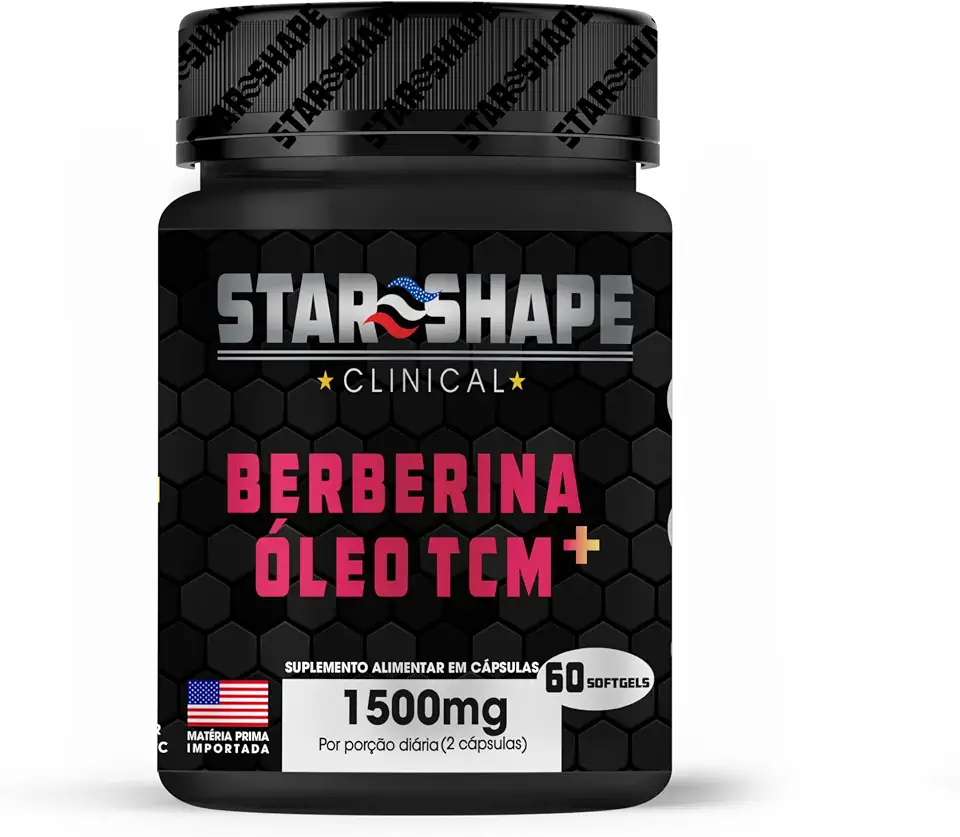 Berberina + Óleo Tcm - 1500mg - 60 Cápsulas - Star Shape