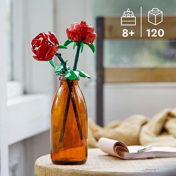 LEGO Roses - Building Toy for Kids, Girls & Boys, Ages 8+ Artificial, Fake Roses for Home Decor & Display - Gift Idea for Plant & Flower Lovers - 40460