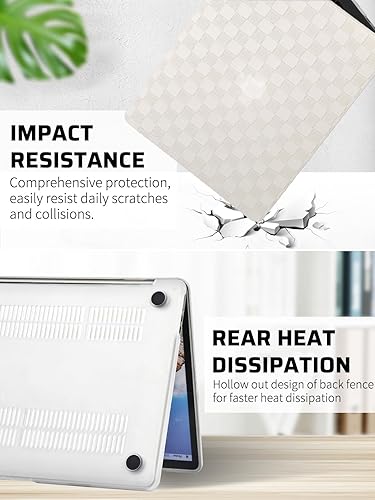 Miniatura 107 de Seorsok Compatible con MacBook Air de 13 pulgadas 2022 2021 2020 2019 2018 versión A1932 A2179 M1 A2337 Touch ID, elegante funda rígida de plástico