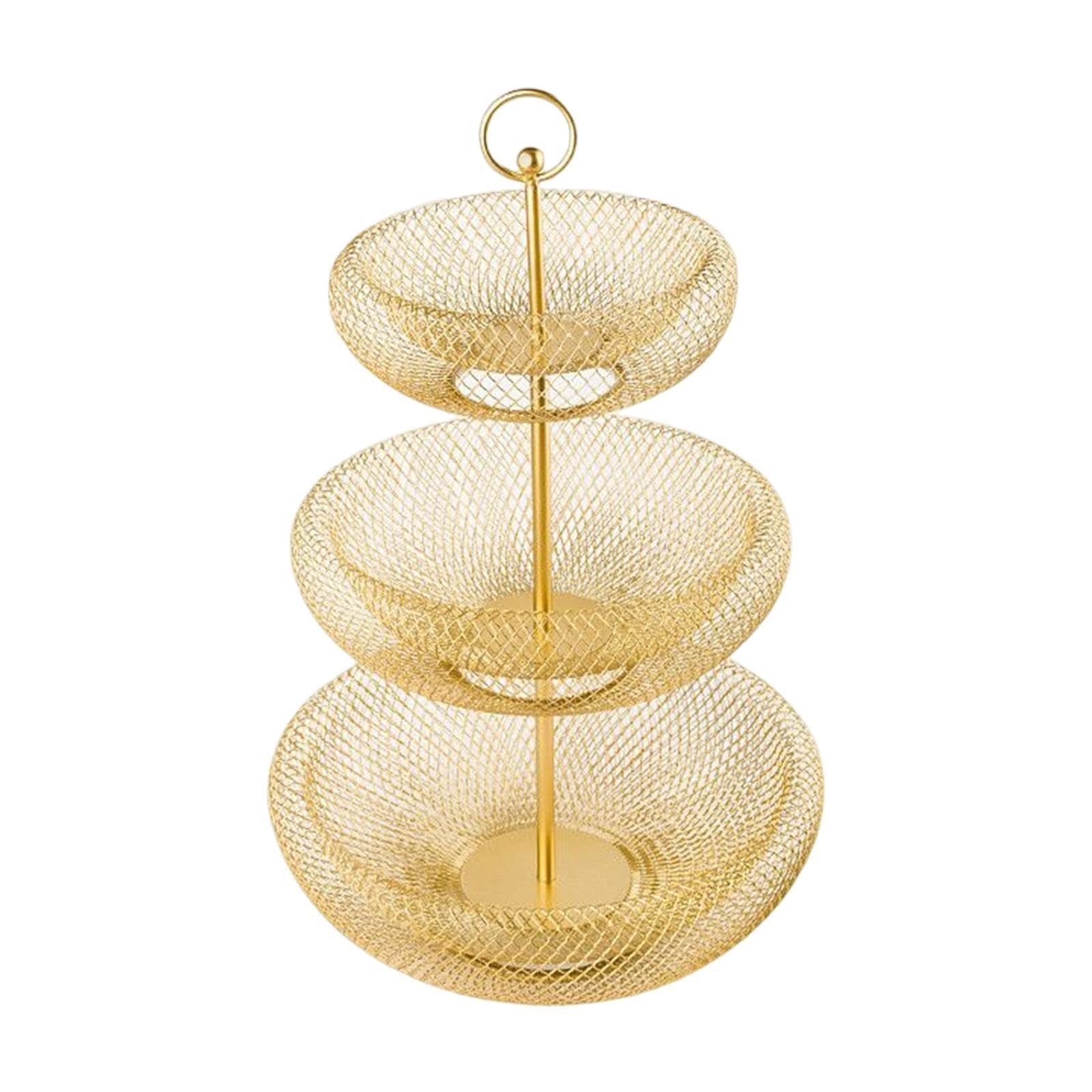 Zhaoj24-05 Fruit Racks Round Countertop Fruit Basket Bowl Storage Tray Snack Bread Serving 3 Tier for Housewarming Farmhouse Table