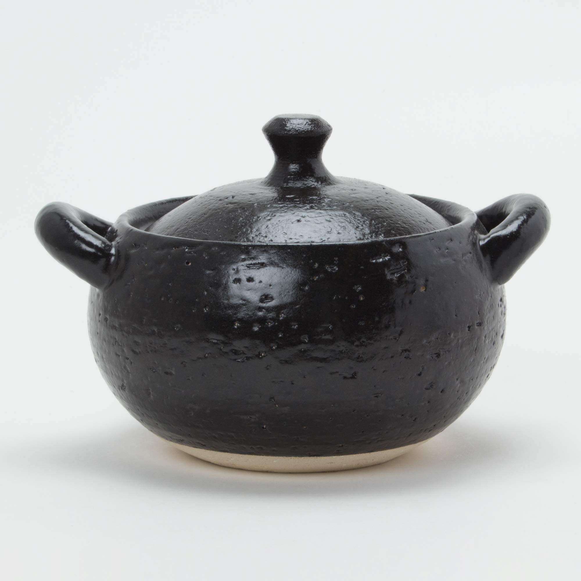 永谷園　黒い陶器製丸型土鍋 Amazon｜長谷製陶 長谷園 土鍋 1ー2人用 約16cm 約700ml 直火可 空焚き