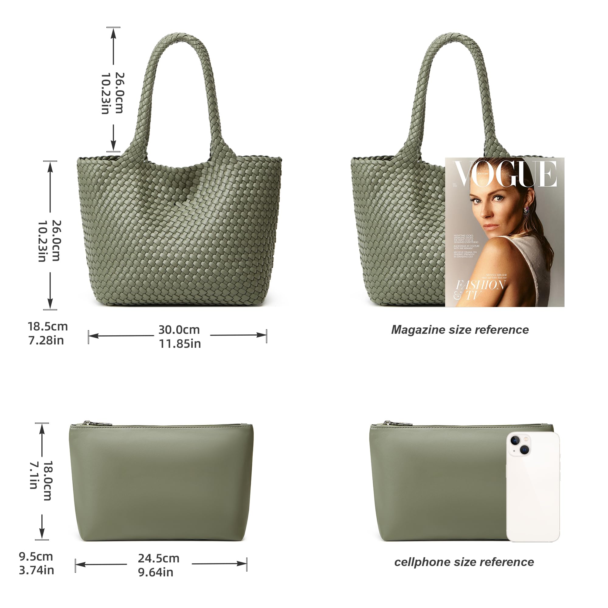 BOYATU - Bolso tote trenzado para mujer: Bolso de piel vegana para viajes