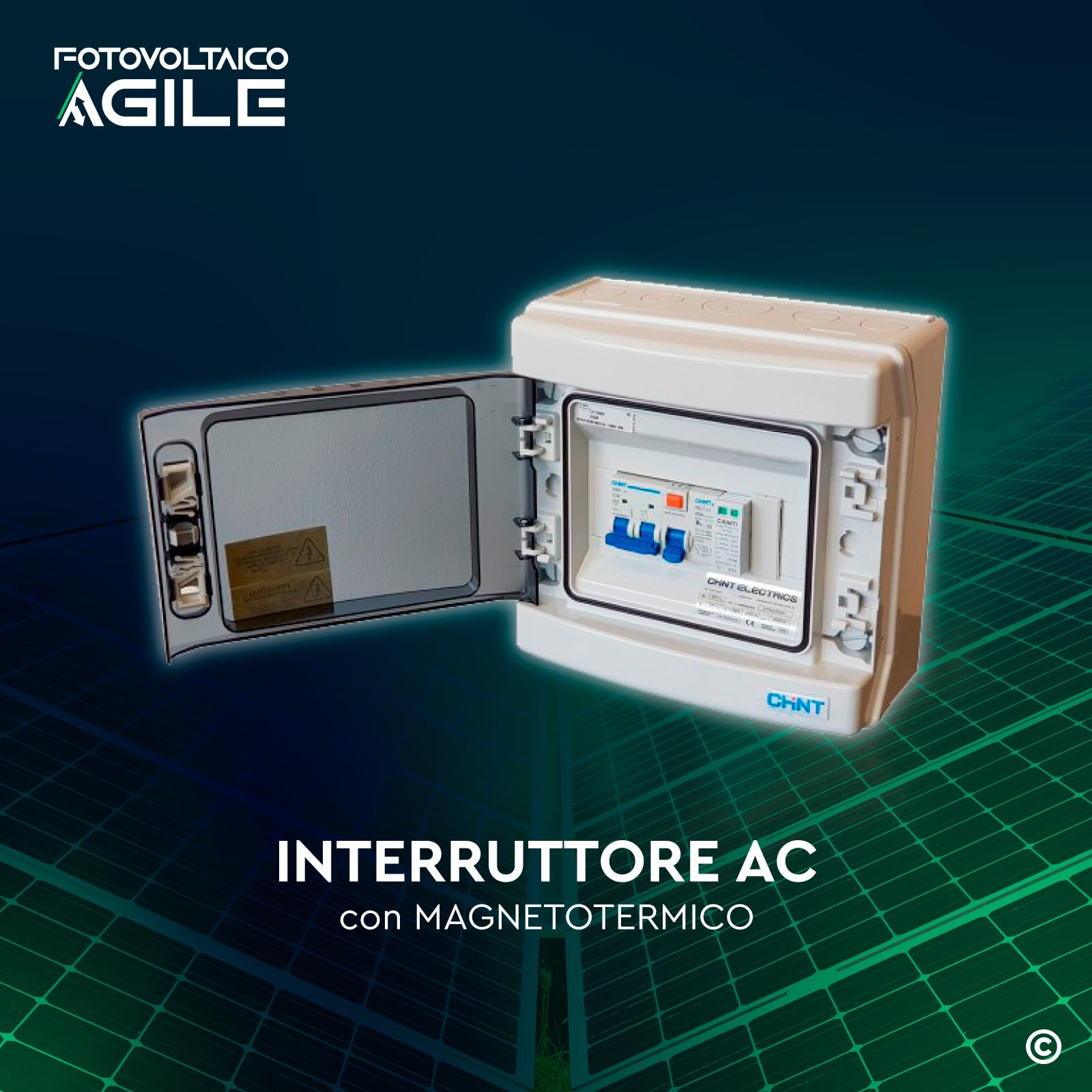 Quadro Elettrico per Fotovoltaico Chint Lato AC - Monofase - Fino a 6kW 230V - IP65 - Magnetotermico