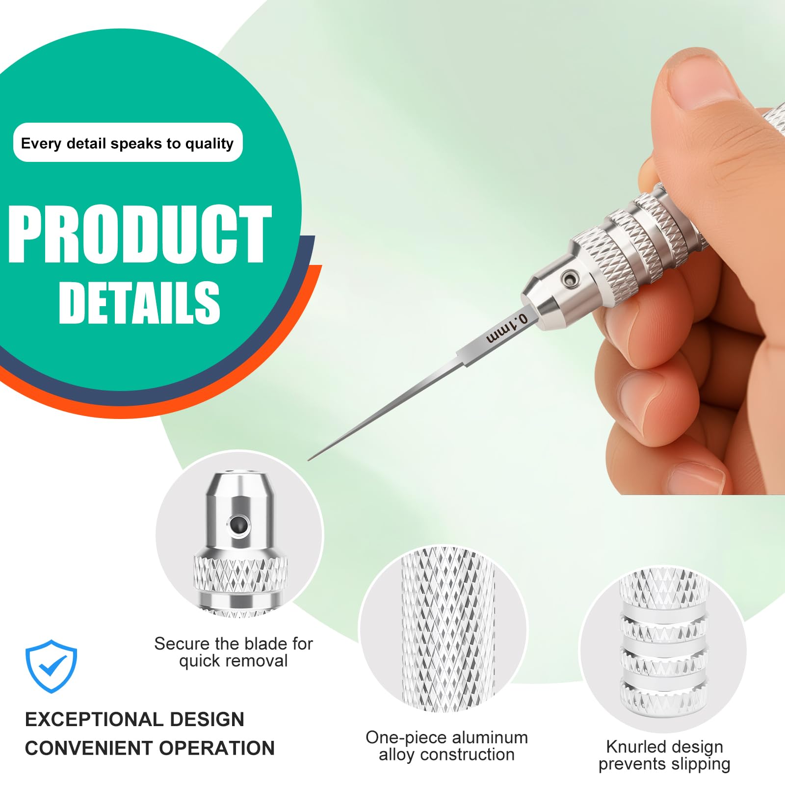 7-in-1 Model Scribe Tool with 7 Blades (0.1/0.2/0.4/0.6/0.8/1.0/2.0mm) for Gundam Resin Carved Scribing & Cutting - Ultimate Gunpla Model Chisel. — Amazon image 4