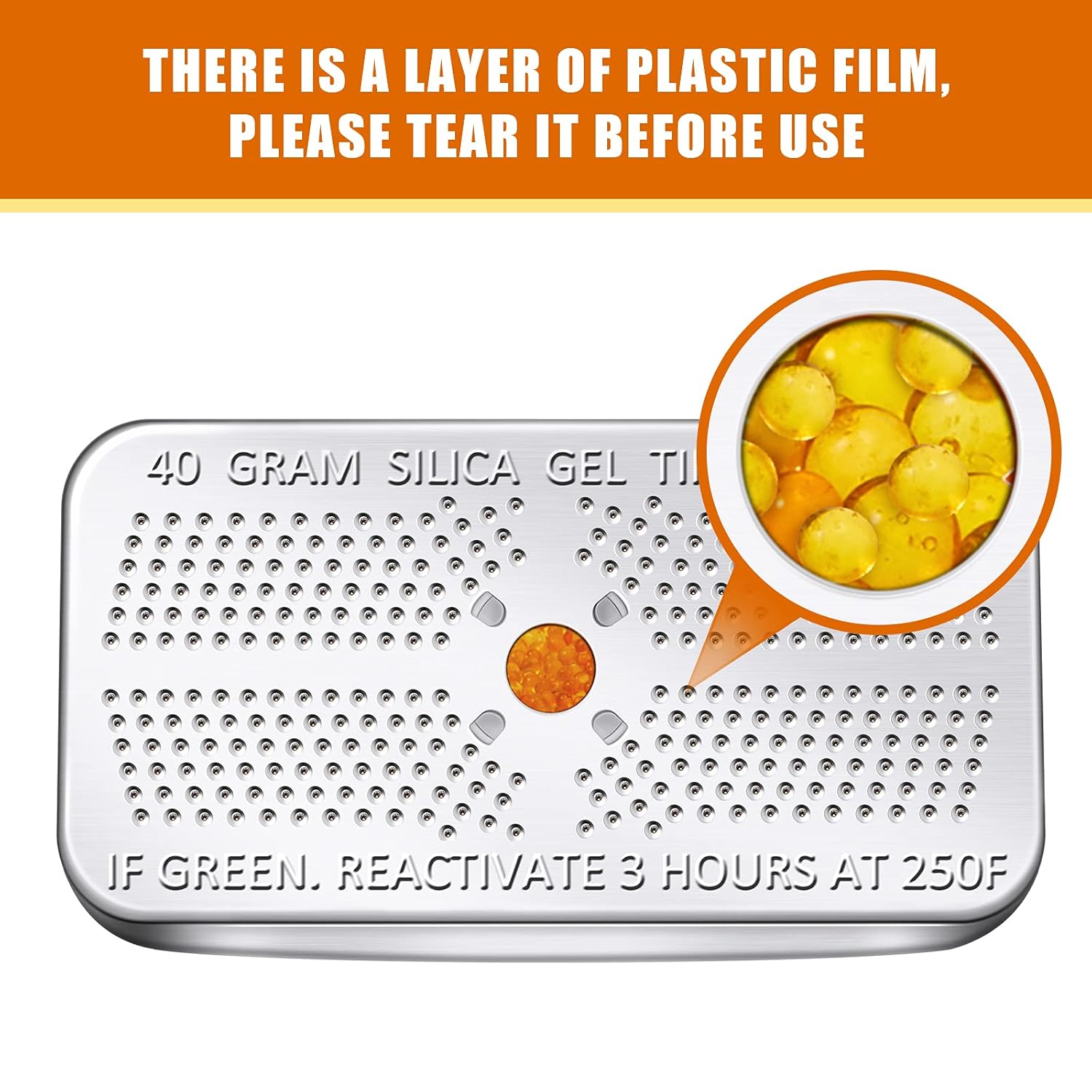 6 Pack 40 Gram Indicating Silica Gel Desiccant Canister Dehumidifier Orange Indicating Desiccant Reusable Moisture Absorber Bag for Car Closet Cabinet Bag Storage Box (6 Boxes): Industrial & Scientific