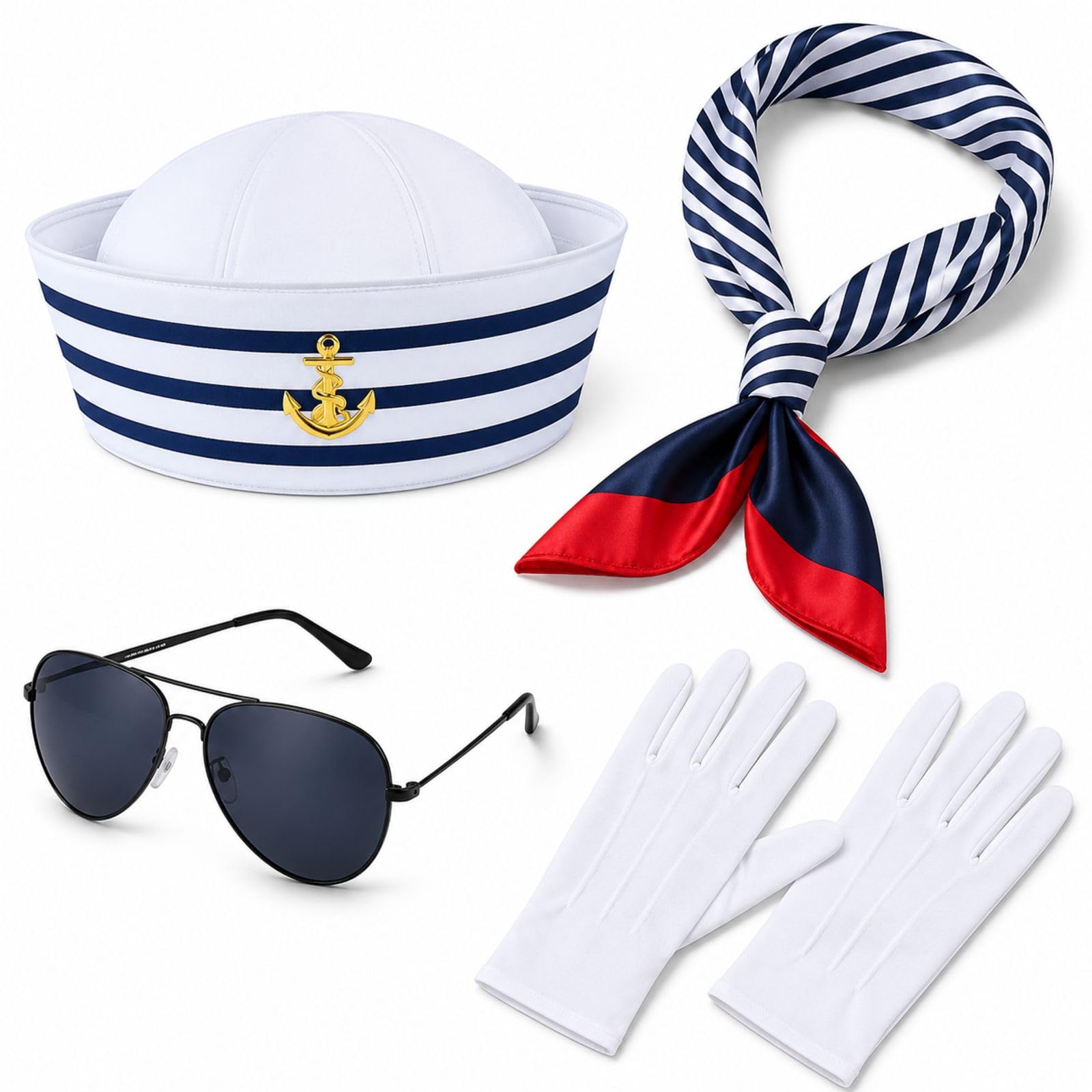 4PCS Sailor Hat Sailor Costume Captain Hat for Party