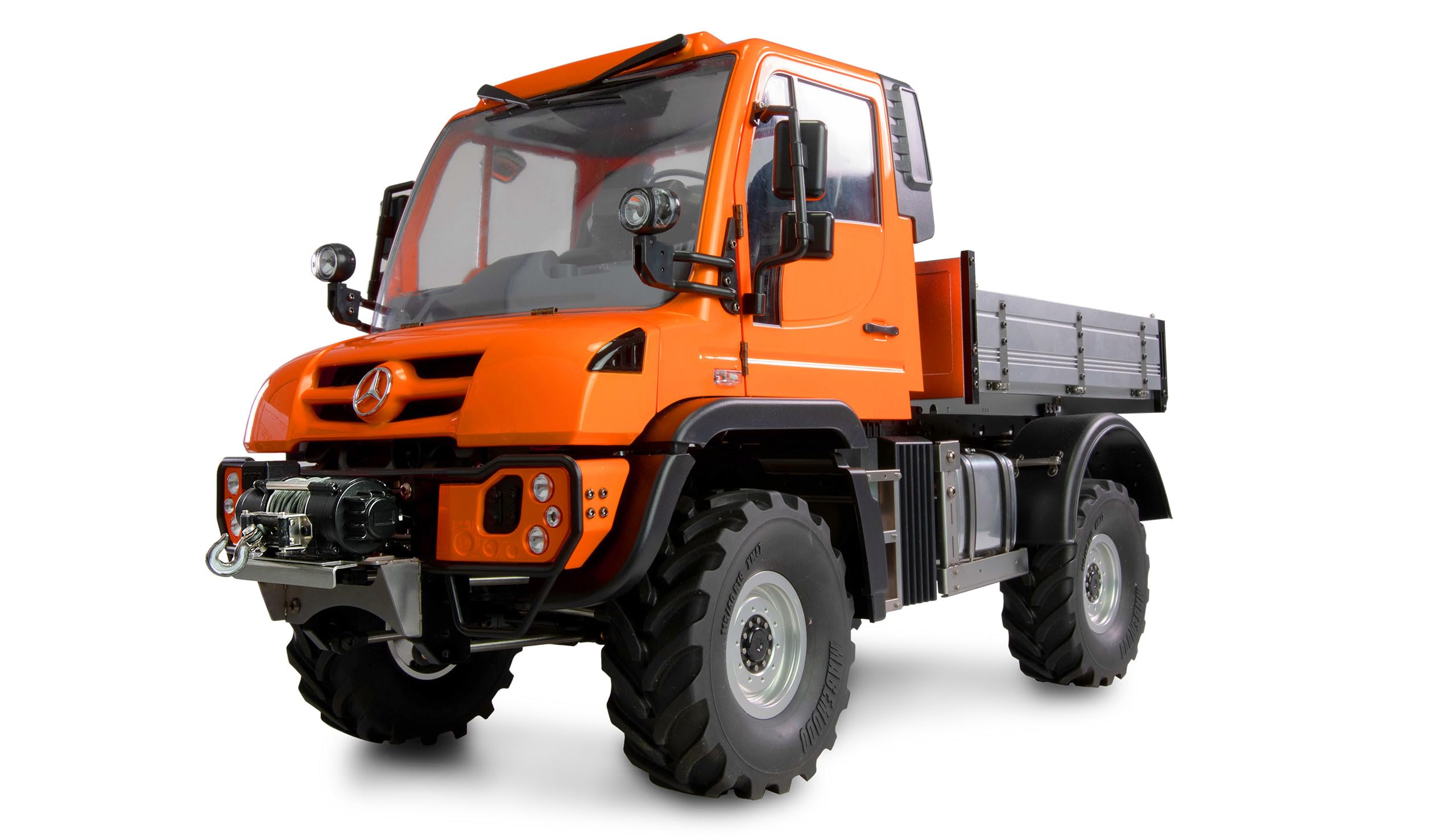 Amewi Mercedes-Benz Unimog Geräteträger 4WD 1:10 ARTR orange RC ferngesteuert Lizenz Fahrzeug