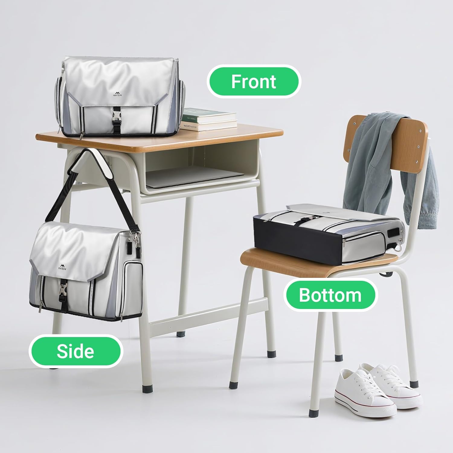 MATEIN Messenger Bag with Lunch Compartment, Large 17 inch Gaming Laptop Bag Crossbody Satchel with USB Port & Cooler, Waterproof Computer Briefcase Shoulder for College Commuting Work - Image 8