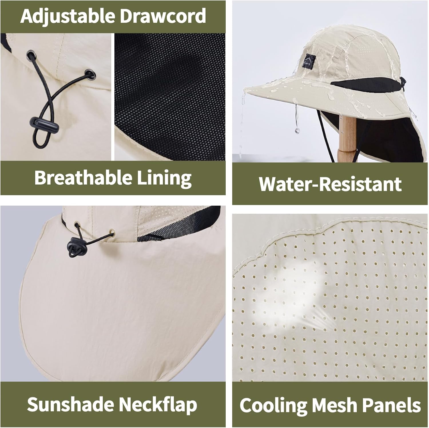 Kids Sun Hat with Neck Flap Beach Fishing Bucket for Boys Girls