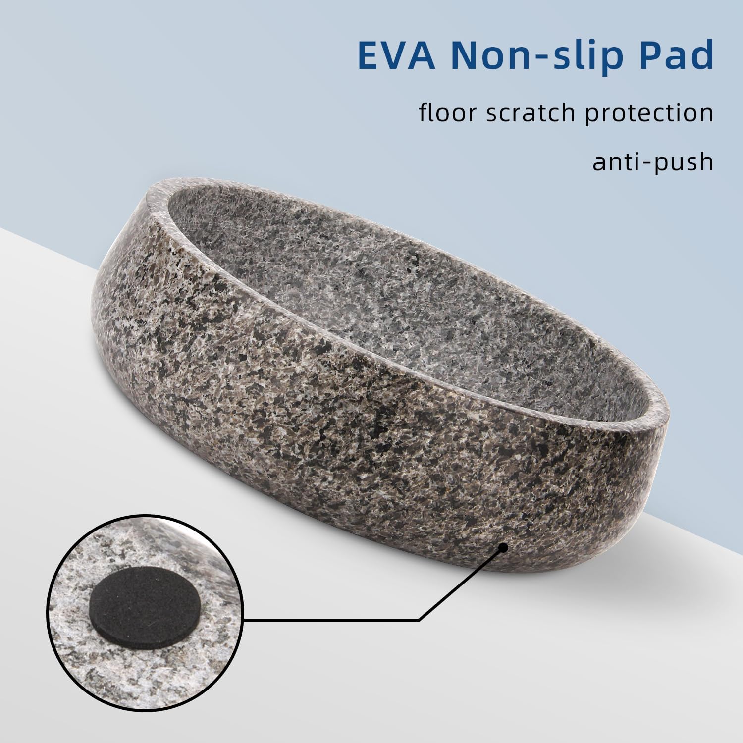 Granite Dog Bowl, Natural Stone Weighted Spill Proof Pet Food Water Container, Non-Slip Easy to Clean, Large Size for Medium and Large Dogs