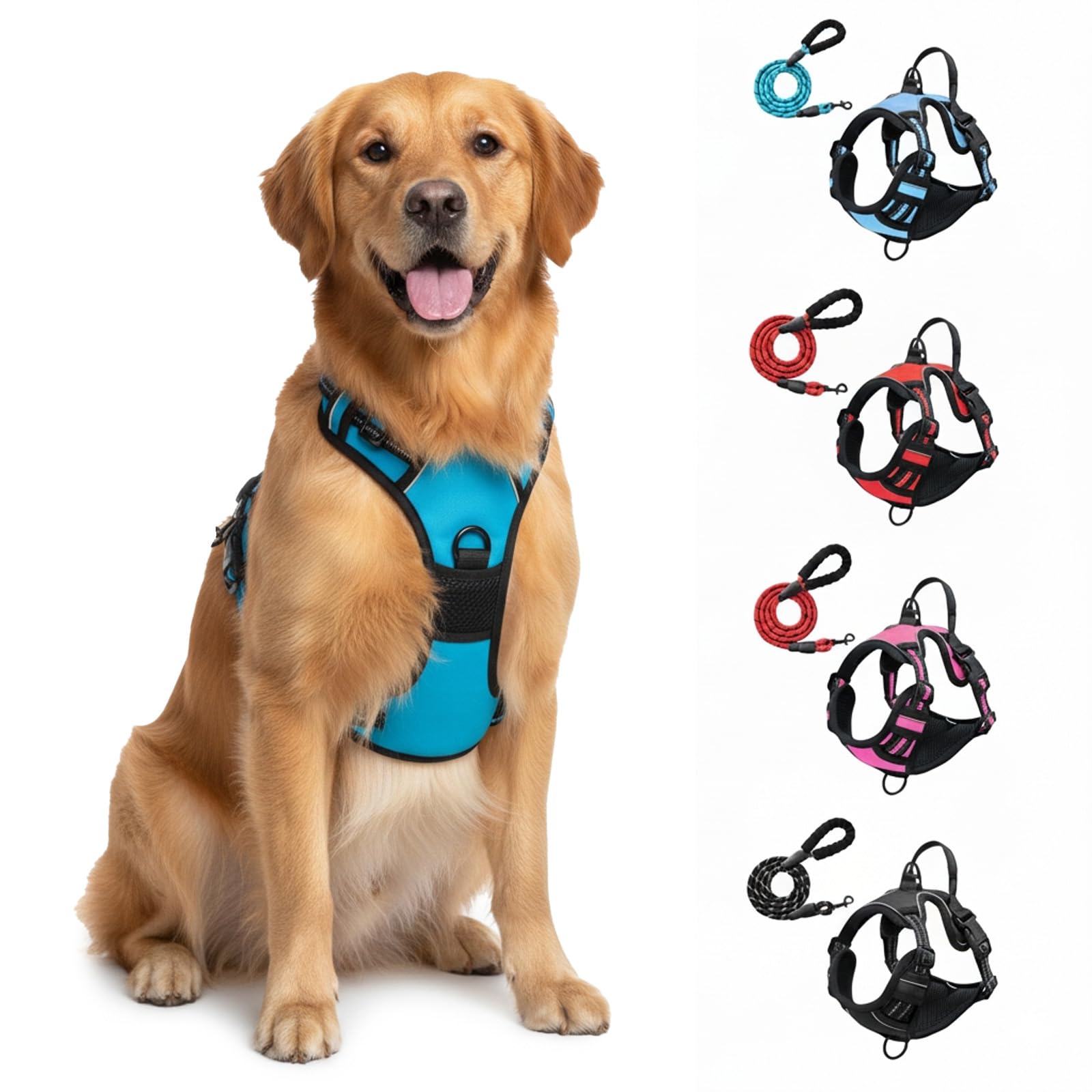 Anti-Zieh-Geschirr, Anti-Zieh Hundegeschirr mit Step-in Design – Atmungsaktiv & Gepolstert – Für entspanntes Spazierengehen – Kontrolle ohne Ziehen – Für Hunde jeder Größe