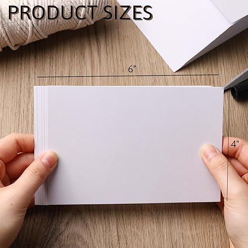 Miniatura 2 de MCPINKY 100 hojas de papel de cartulina para manualidades, papel de construcción blanco de 4 x 6 pulgadas, para niños, manualidades, tarjetas para