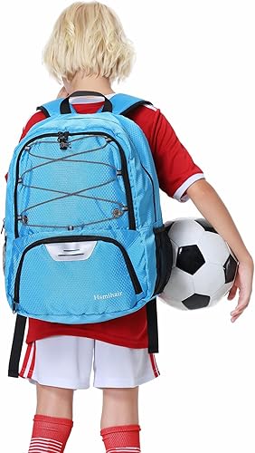 Miniatura 5 de Bolsa de fútbol juvenil, mochila y mochila de fútbol para baloncesto de fútbol, con compartimento para bolas, paquete de tacos separados