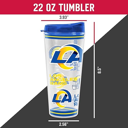 Miniatura 133 de Rico Industries NFL - Vaso de fútbol americano de doble pared, 16 onzas, tapa W