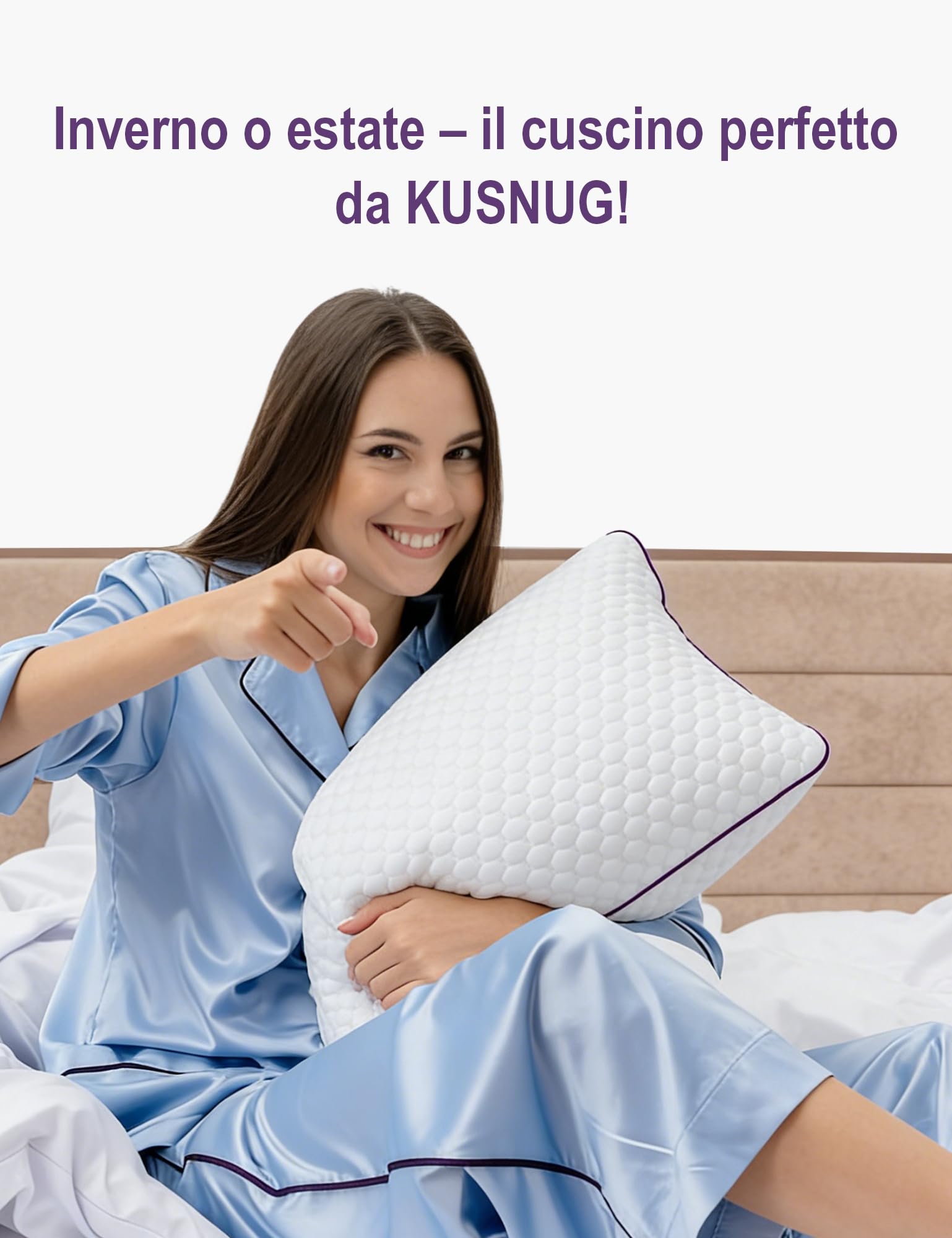 Cuscini 50 × 70 cm Set di 1– Cuscini Ergonomici in Memory Foam | Altezza Regolabile con Cerniera, per Tutte le Posizioni di Sonno e Utilizzo in Ogni Stagione