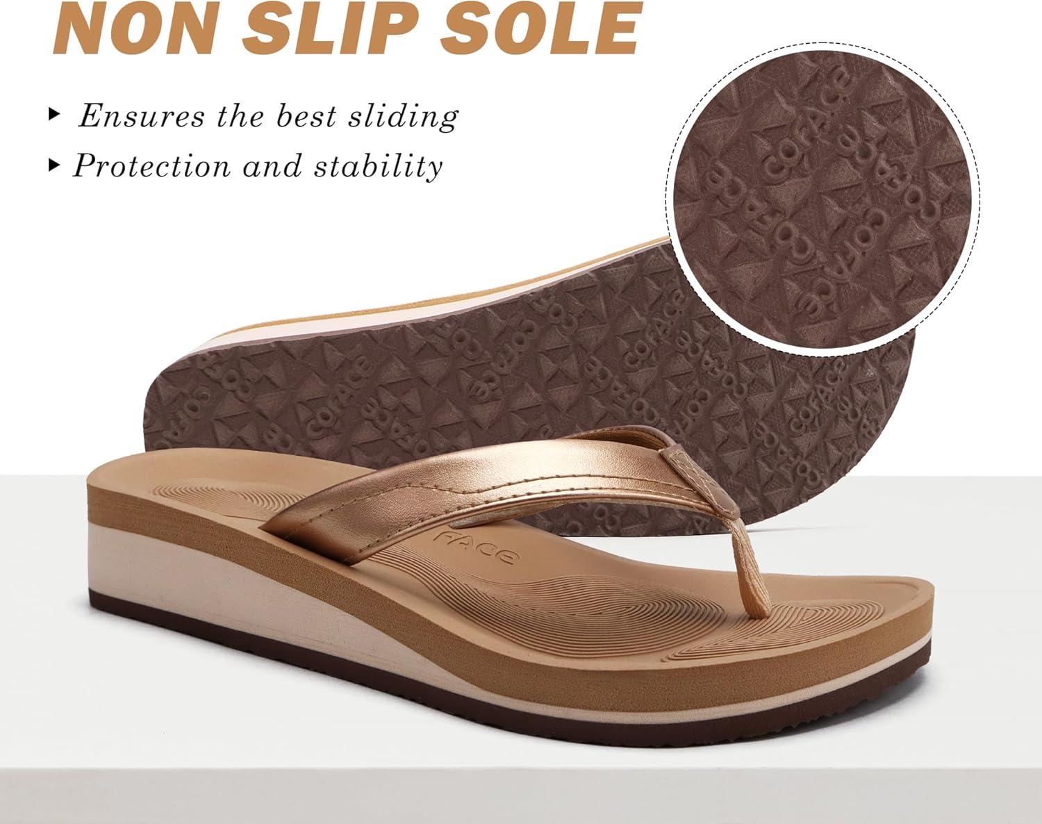 COFACE Flip Flops for Women With Comfortable Arch Support Ladies Fashion Platform Thong Sandals Soft Yoga Mat Sole For Beach/Indoor Outdoor - Image 4