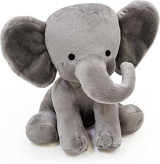 Renoan Bedtime Twinkle Toes Elephant Plush Toys,A for Boys Girls, Measures 10 Inches (Gray)