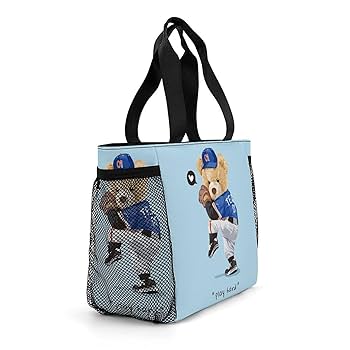 Amazon.co.jp: トートバッグ 熊 熊柄 くま 野球 かわいい 可愛い