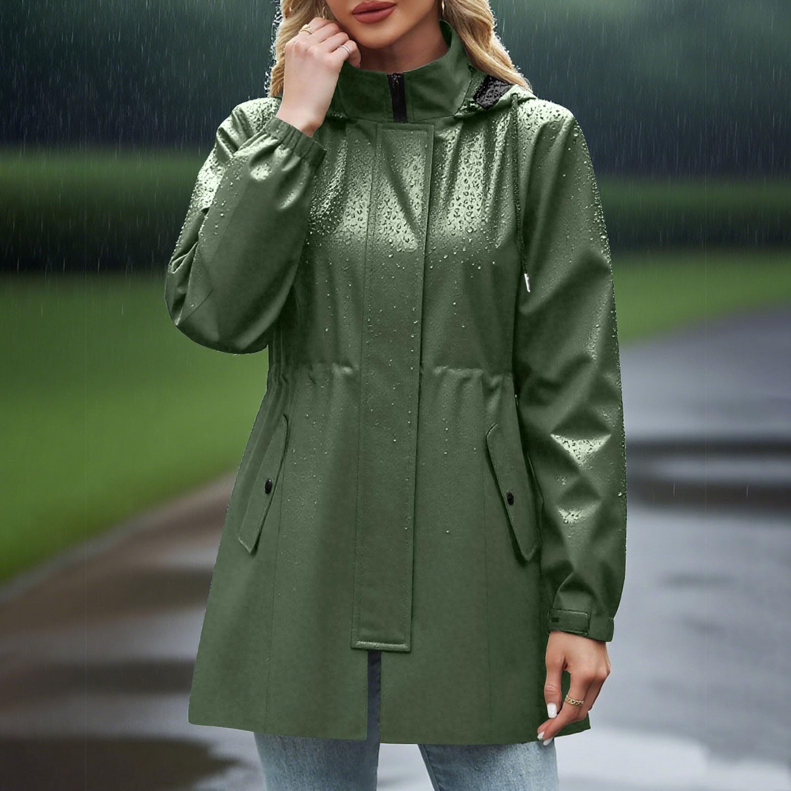 Chaqueta Impermeable Transpirable Para Mujer, Softshell, Liso, Plegable, Con Capucha, Cortavientos, Senderismo, Primavera Y Otoño. Mujer Cortavientos Softshell Capelina Waterproof Jacket