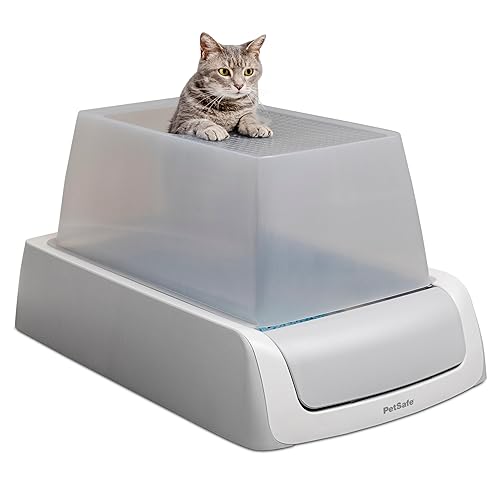 PetSafe ScoopFree Crystal Pro Legacy Self-Cleaning Automatic Litter Box - Top-Entry Motion-Sensing Cat Box with Integrated Health Counter - Includes 1 Disposable Crystal Litter Tray