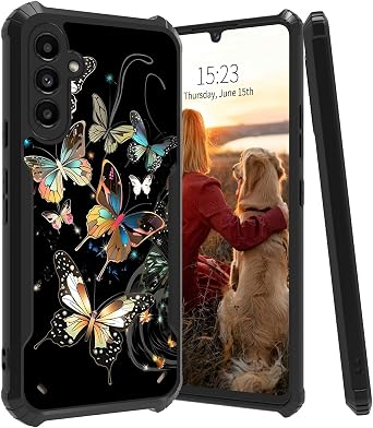 for Samsung Galaxy A55 5G 2023 Women Men Cover, Soft Silicone Full Body Hybrid Shockproof Drop Protection Phone Case for Samsung A55 5G 6.6", Butterfly