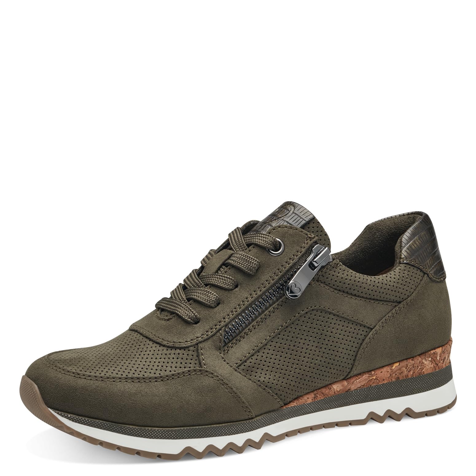 Marco Tozzi Damen Sneaker flach mit Schnürsenkeln und Reißverschluss Vegan