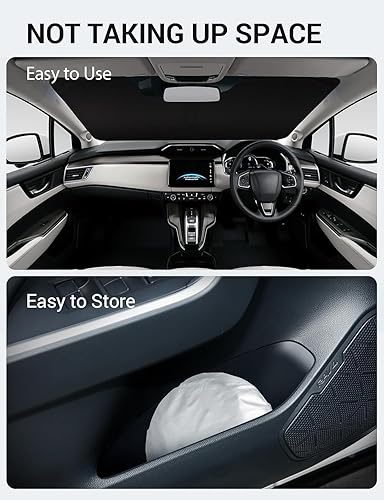 Vista 1002 de Proadsy Parasol para parabrisas para BMW X1 F48 2016-2022 de 4 capas plegable, protector de parasol frontal que bloquea los rayos UV y mantiene