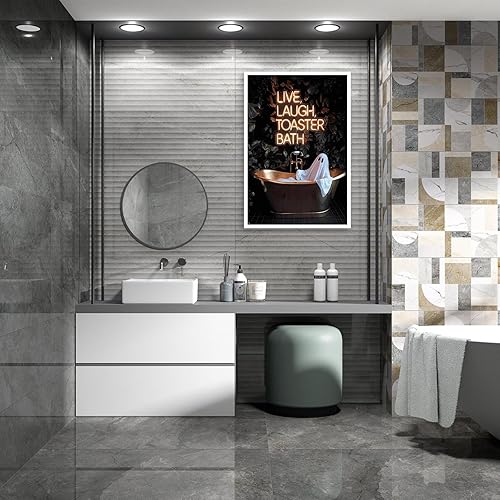 Miniatura 6 de Arte de pared vintage de Halloween para baño, tostadora de risa viva, póster de fantasma, retro, oscuro, academia, gótico, espeluznante, lindo