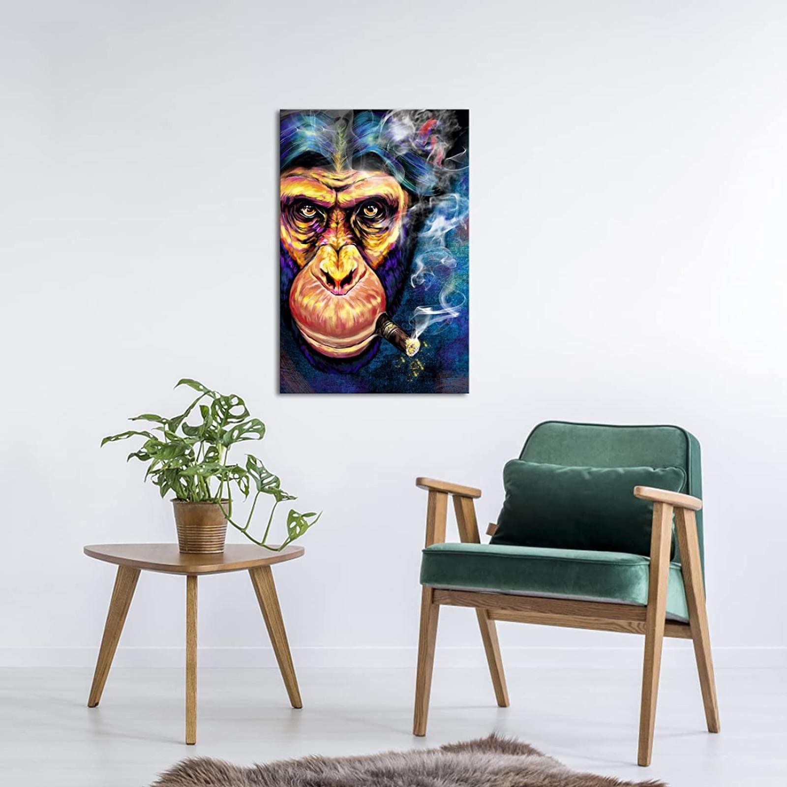 Amazon.co.jp: カラフルなゴリラ猿の動物の絵壁アートジークレー