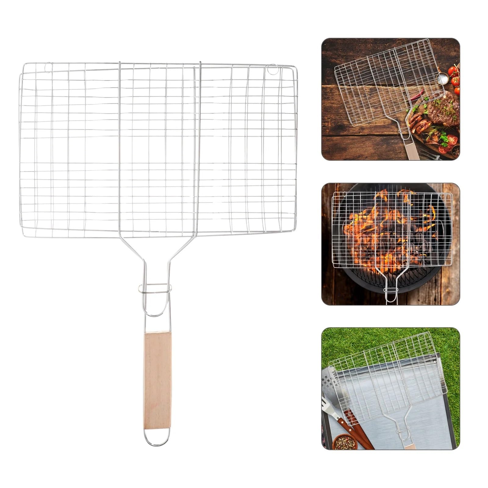 Grillen Grillen Grillen Netz. BBQ-Grillrost Tragbarer Grill Besteck Grillgitter Roste Outdoor-Grillwerkzeuge Grill-Drahtgeflecht Grillkorb Grill-Fischhalter