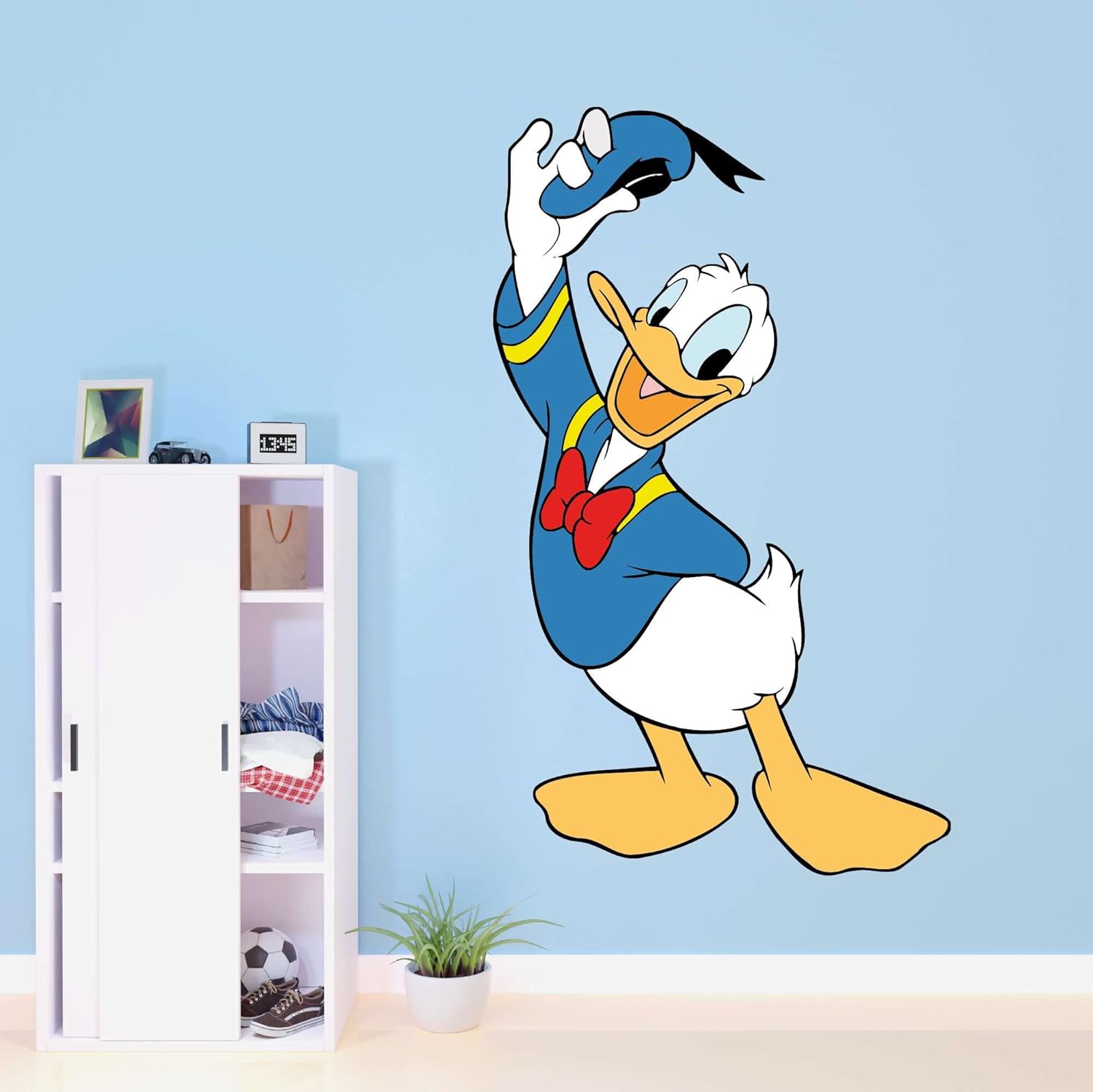 Donald Tips Cap Favorite Duck Design Diseño de personaje Decoración de pared para dormitorio infantil – Tamaño 12 pulgadas X 20 pulgadas