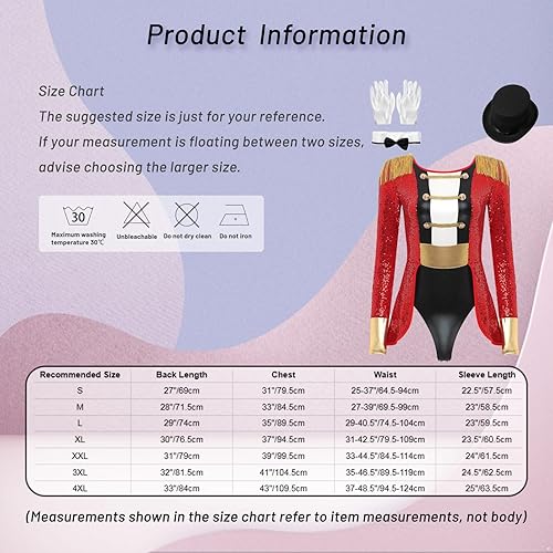 Miniatura 7 de Disfraz de Halloween de leotardo de cola de golondrina para adultos, disfraz de maestro de ceremonias para mujer