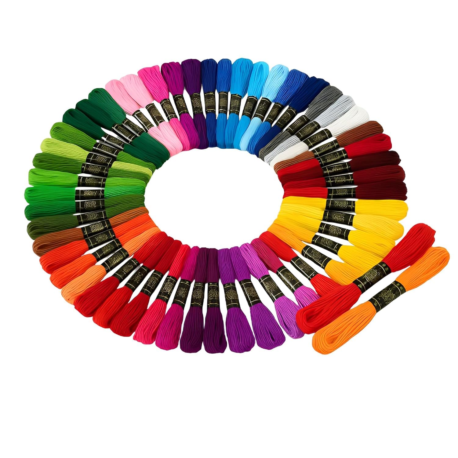Embroidery Thread, 50 Pcs Multi-Color Set, Stranded Cotton Floss for Cross Stitch, Friendship Bracelets, Hand Embroidery, Vibrant Rainbow Colors-image-32