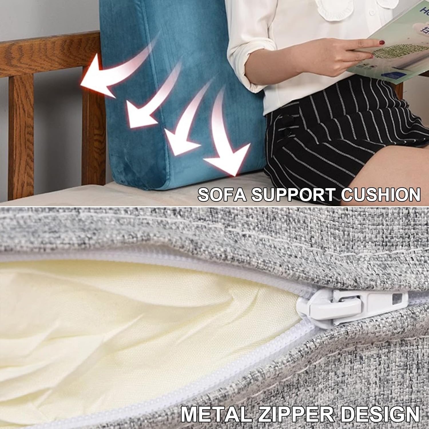 ブラウン,60x45x20cm,ヘッドボードマット ソファの背靠クッション 読書用位置調整サポートピロー ベッド隙間埋めクッション