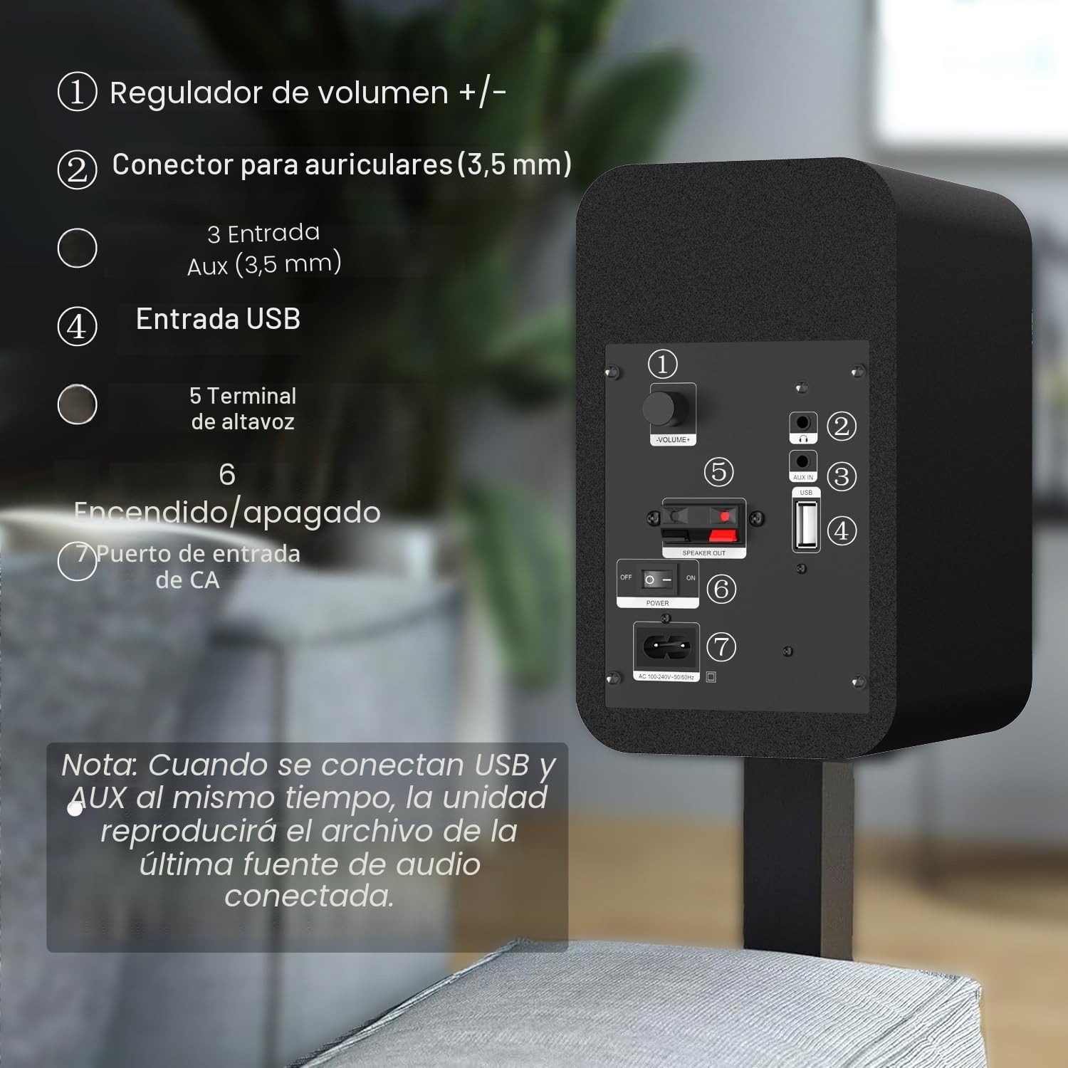 LONPOO Altavoz Compacto para PC de 30 W, Bluetooth, Altavoz de estantería Activo con USB, Entrada Auxiliar, Salida de Auriculares, woofer de 3 Pulgadas, Carcasa de Madera clásica