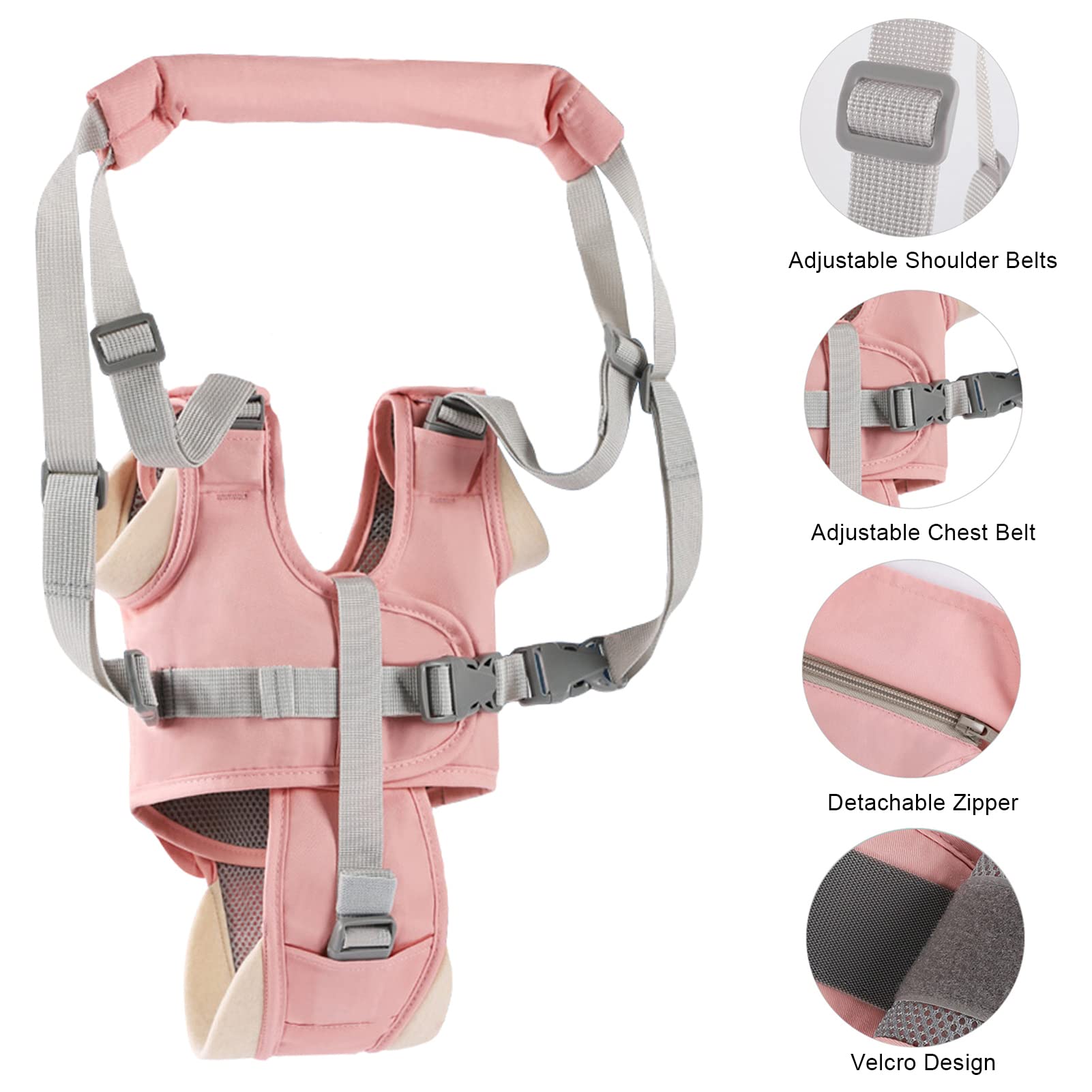 IULONEE Camminare Assistente per Bambino, Cintura Bimbo Detachable Bretelle di Sicurezza per Infante Sostegno Portatile per 9-24 Mesi Baby Aiutarlo a Camminare Cintura Protettiva (Rosa)