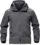 TACVASEN Veste militaire tactique Soft Shell pour hommes imperméable à la chaleur avec vestes de travail isolées doublées de capuche