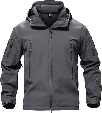 TACVASEN Men's Fleece Softshell Jacket Waterproof Winter Tactical Hooded