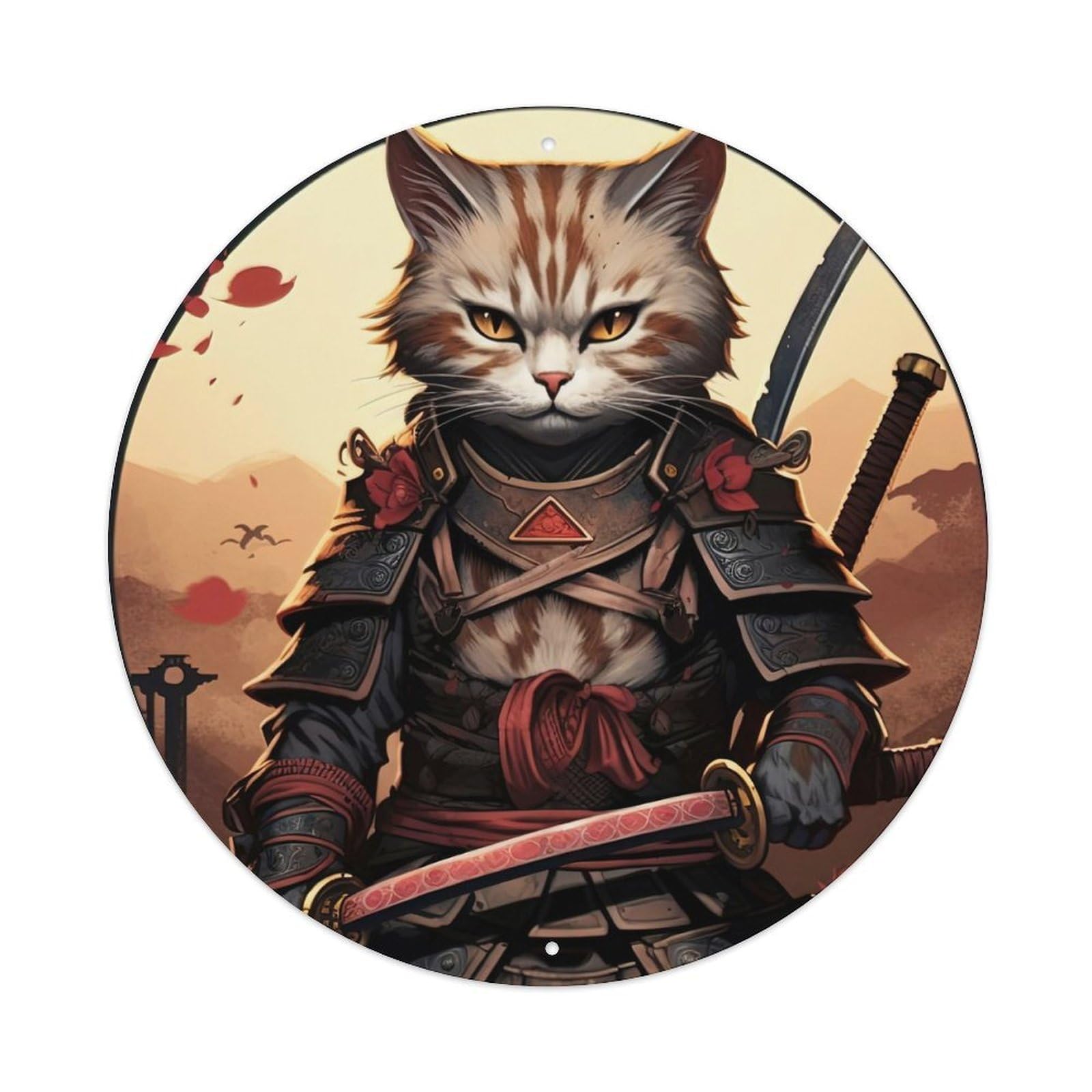 Animal Warrior Cat Shadow Metal Tin Sign