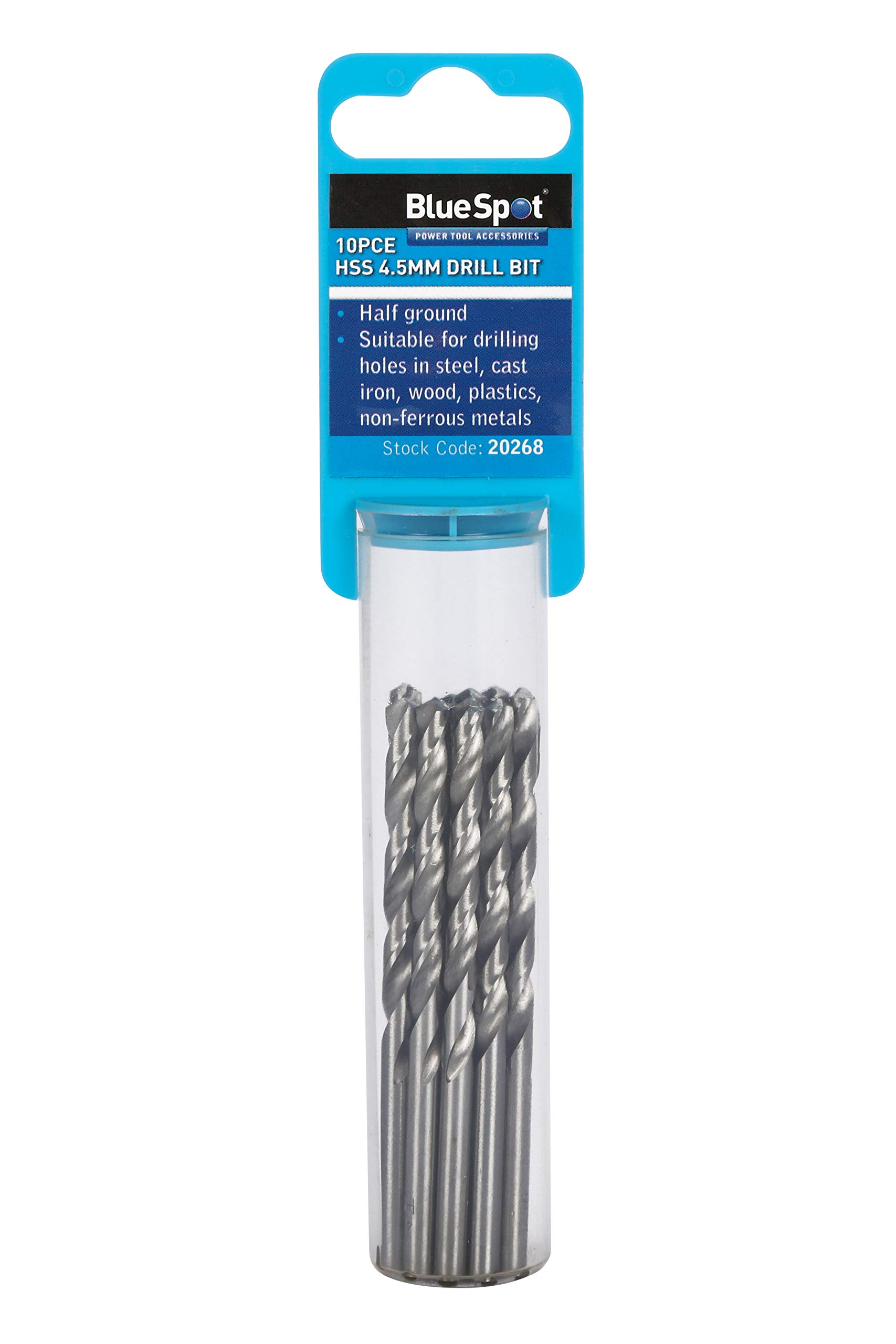 BlueSpot Tools Blue Spot Tools10Pce 4.5mm Hss Drill Set from B&Q