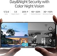 Vista 7 de Rraycom 5G/2.4G WiFi Security Cameras Wireless Outdoor, 2K Battery Powered AI Motion Detection Siren Alarm Home Indoor Camera