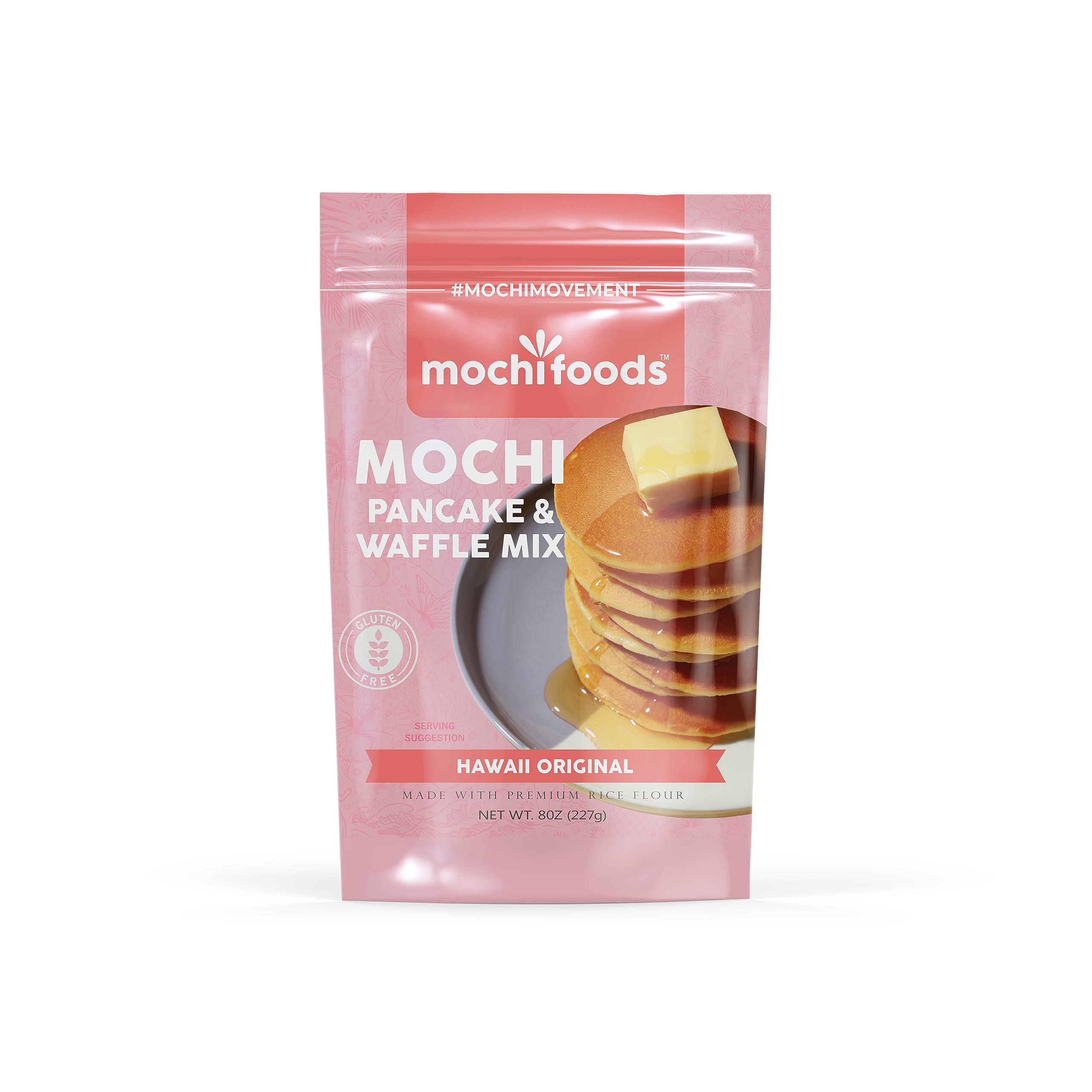Mochi Pancake Mix and Waffle Mix - Hawaii Original - Gluten Free - Light, Fluffy Waffles and Pancakes Mix - 8 Oz