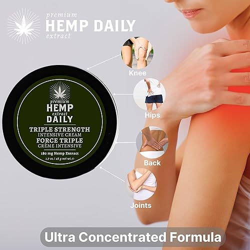 Miniatura 4 de Crema intensiva de cáñamo diaria  Crema de cáñamo con aceites esenciales vegana ingredientes orgánicos  17 onzas triple fuerza original individual