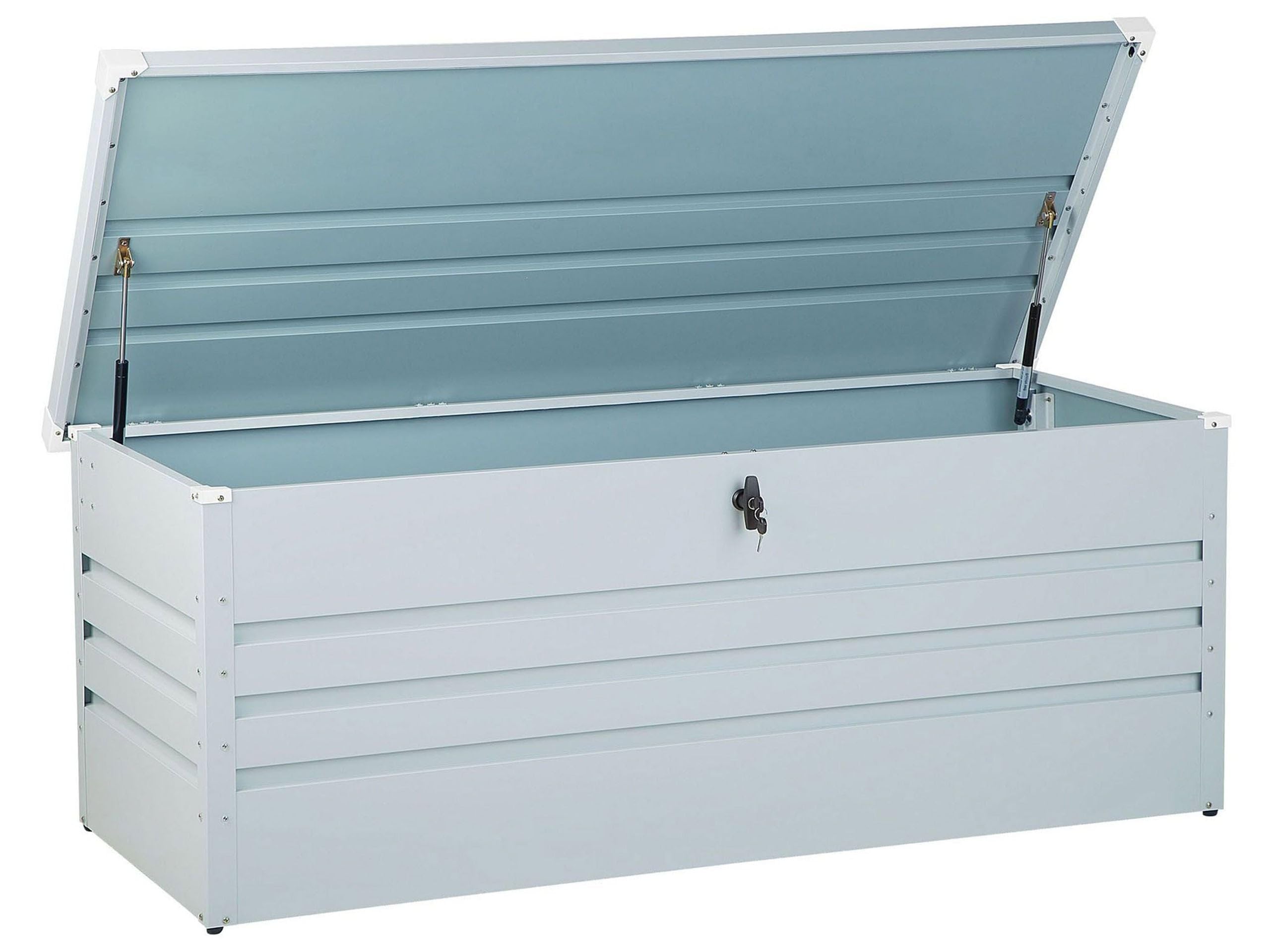 Beliani Caja de almacenamiento para exterior de acero galvanizado gris claro 600L Cebrosa