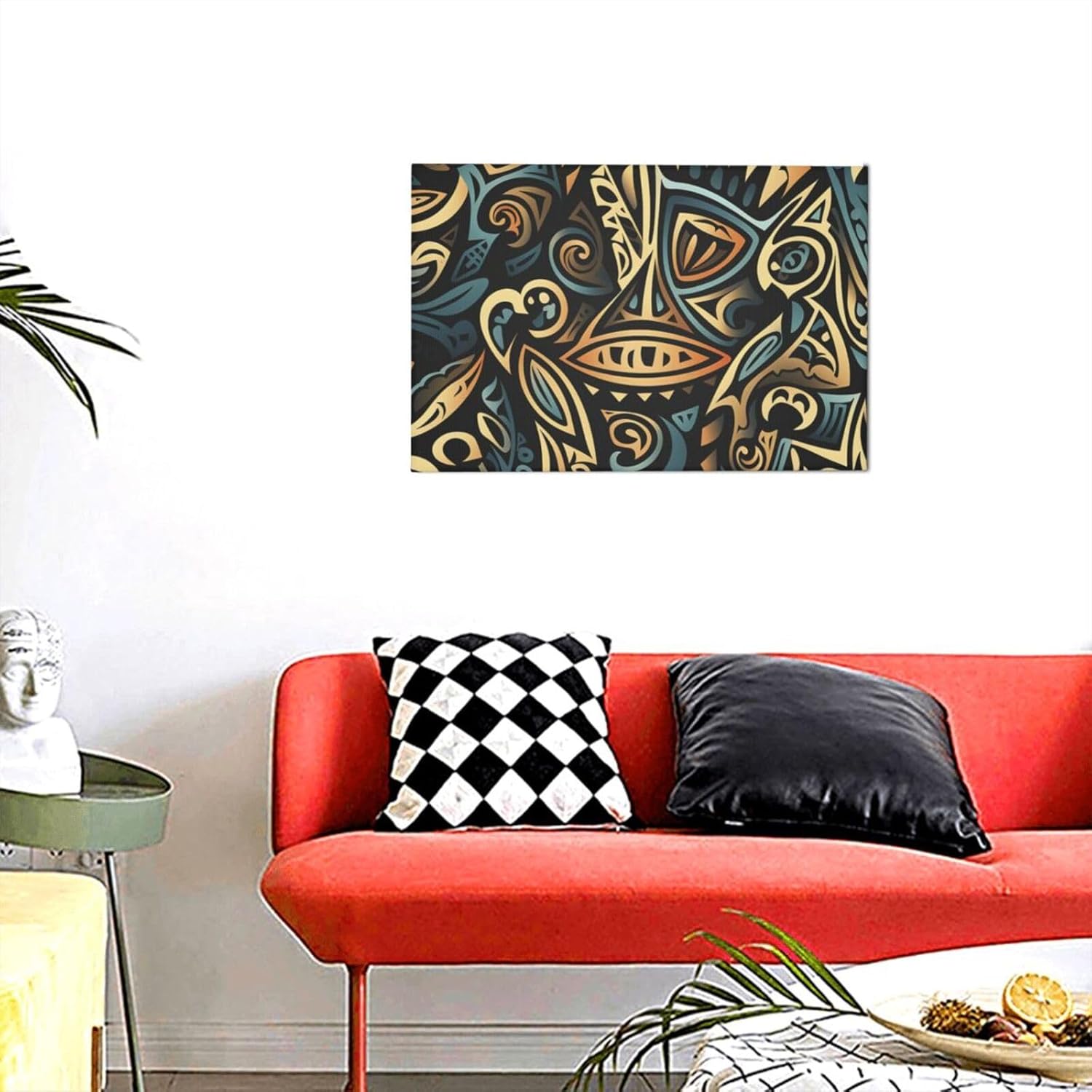 GFLFMXZW Canvas Wall Art For Living Room Tribal Abstract Printed Decorative Painting Office Wall Decor Bathroom Wall Paintings Posters Home Decoration 12x18 Inch