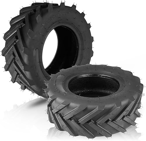Neumáticos para cortacésped de 16 x 6.50-8, neumático de césped de goma natural para cortacéspedes | 2 capas sin cámara | Capacidad de 615 libras, 2