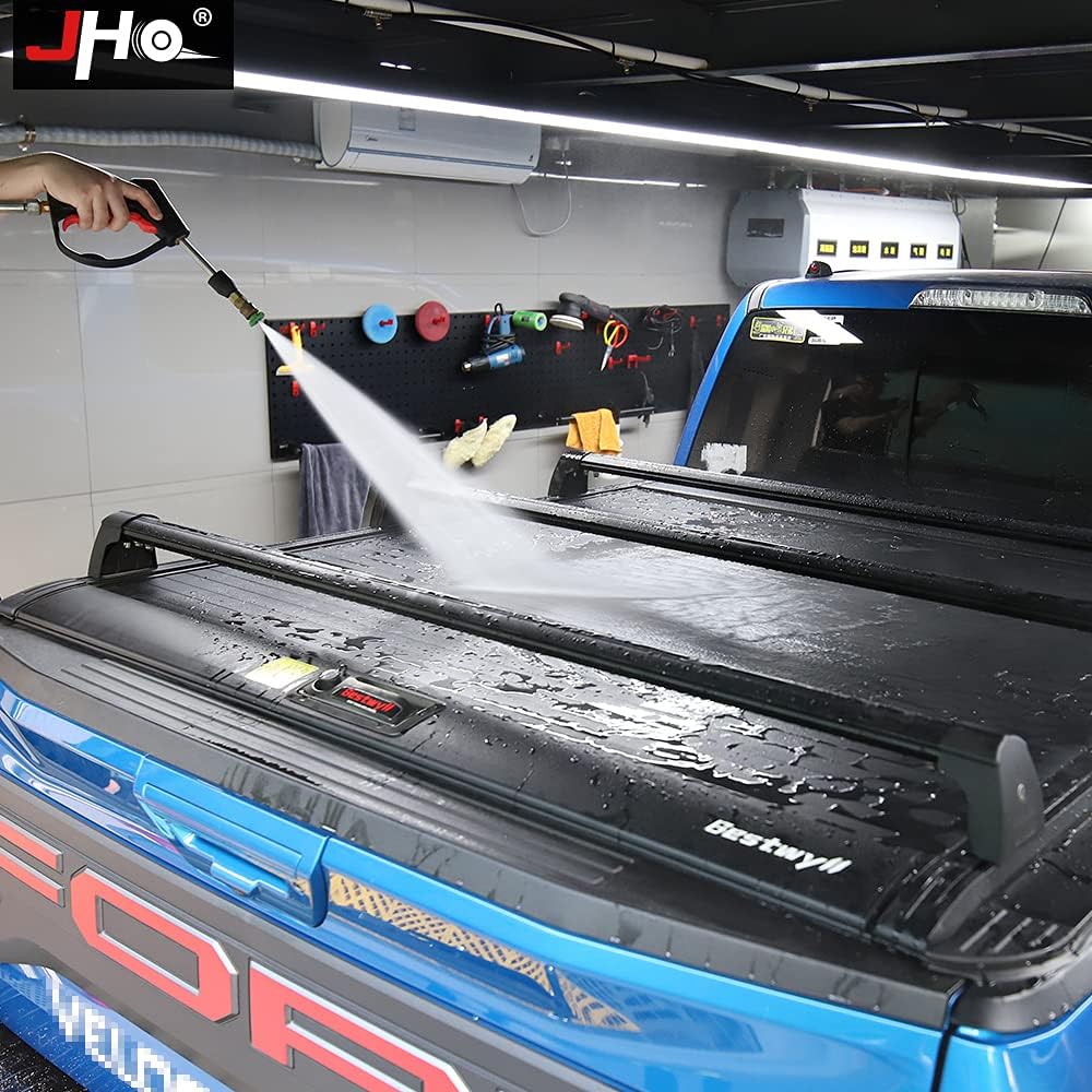 JHO Pickup Tonneau Cover 5.5FT Manual Truck Bed Aluminium Alloy for 2015-2020 Ford F150 Raptor XLT Limited Platiunm Crew Cab Car Accessories