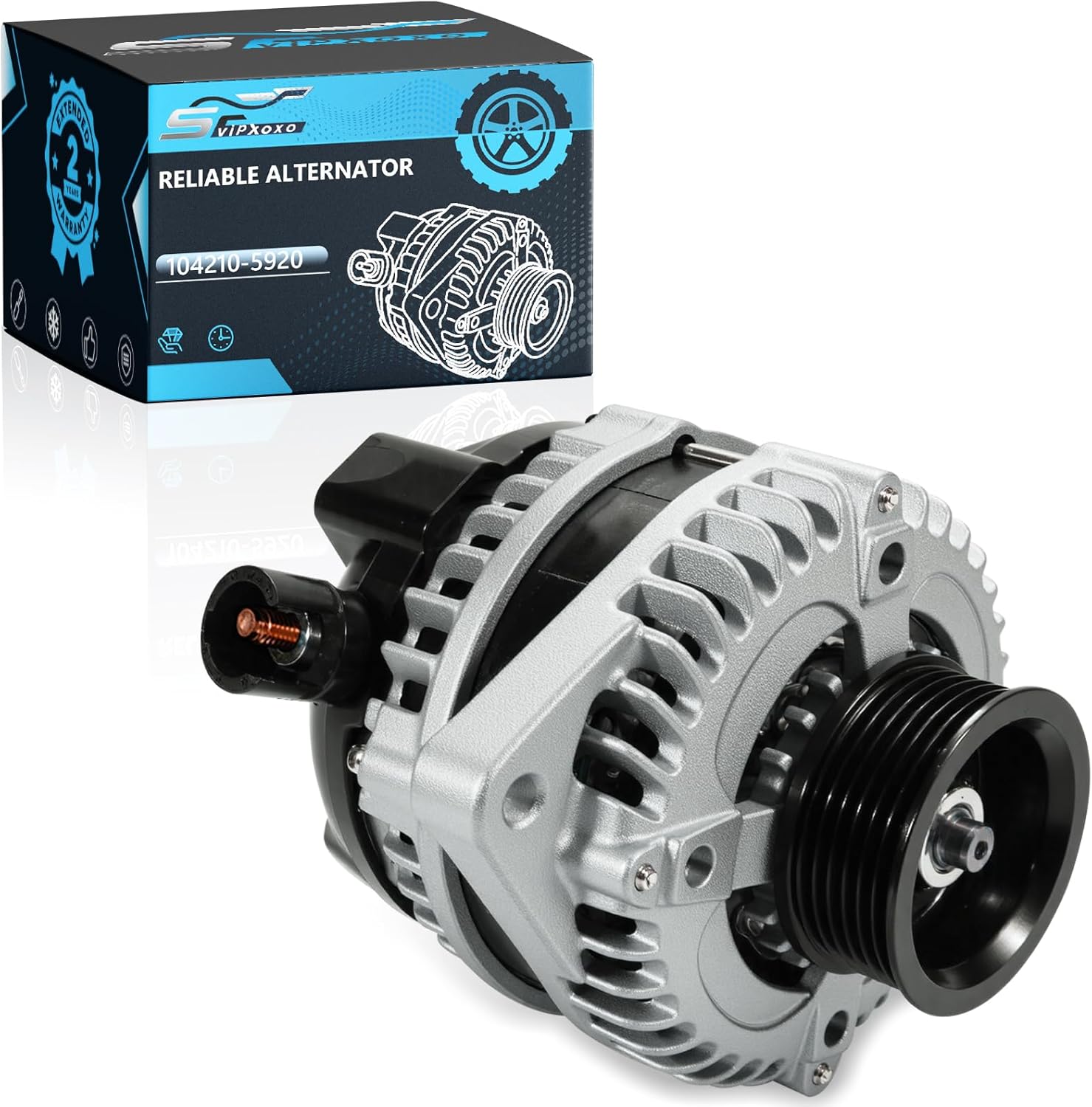 Alternator Generator Part Fit for Honda Accord 2.4L 2008-2012 for Acura for TSX 2.4L 2011-2013,130Amp/12Volt High Output Alternator,AC generator Replace 31100-R40-A01RM 104210-5890