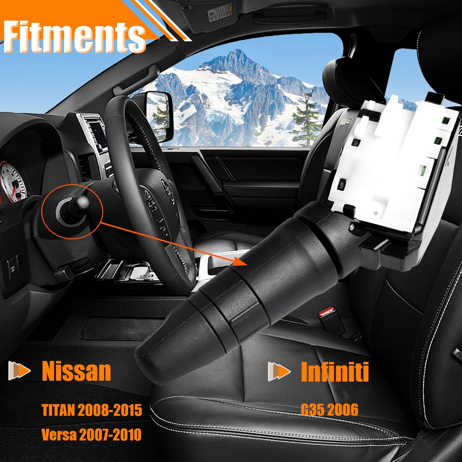 Headlight Dimmer Turn Signal Switch for Nissan Titan 2008-2015, Versa 2007-2010, Infiniti G35 2006, Multifunction Combination Turn Signal Switch Replace OE# 1S11962, 25540EE90E, 25540EE90A